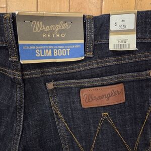 Wrangler Retro Slim Bootcut Jeans Dark Wash 33/32
